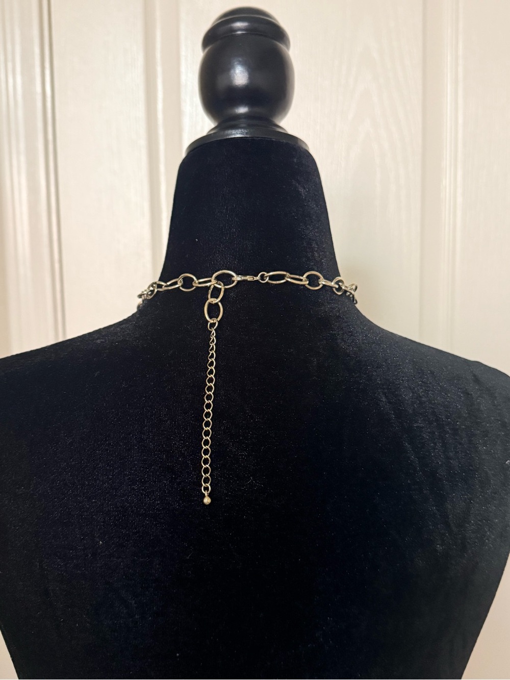 Boho Turquoise Statement Necklace Gold Tone Layered Chain Bib Necklace - Picture 4 of 4